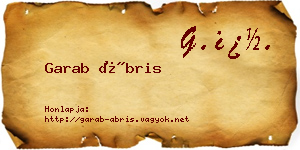 Garab Ábris névjegykártya